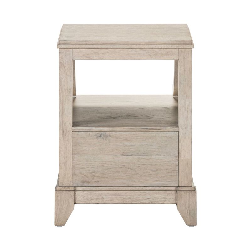 Liberty Furniture New Haven Chairside Table for Living Room Traditional - Sanctuary White Oak Wood image number 4