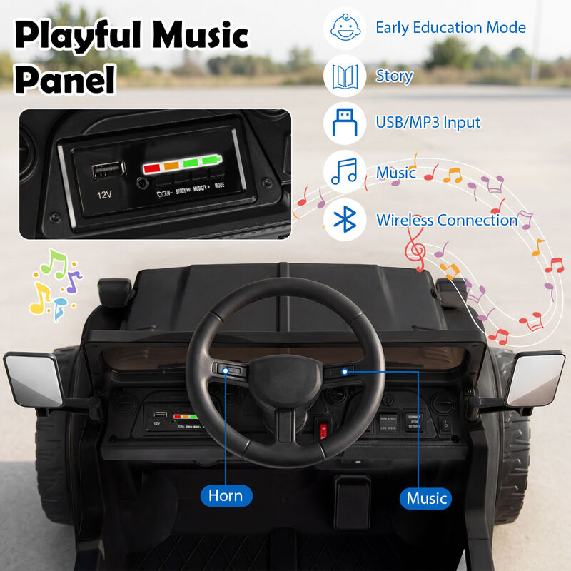 Kids Ride On Truck 12V Electric Vehicle with Dump Bed and Music for Backyard image number 6