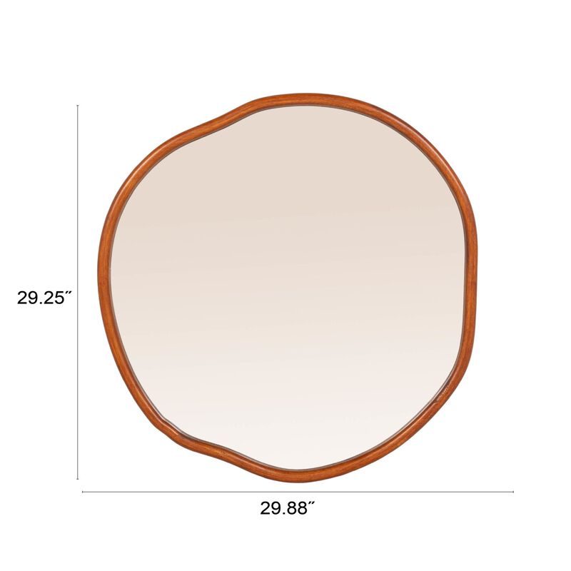 Organic Wall Mirror with Wood Frame, Walnut Finish image number 2
