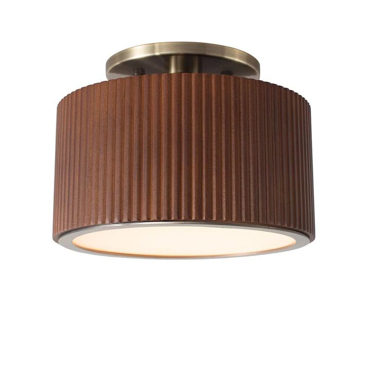 NOVA OF CALIFORNIA Tambo Semi-Flush Mount Ceiling Light - Dark Walnut