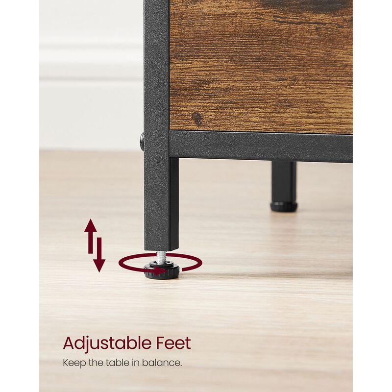 Tall Nightstand with 2 Fabric Drawers and Shelf &ndash; Space-Saving Storage Table for Living Room or Apartment