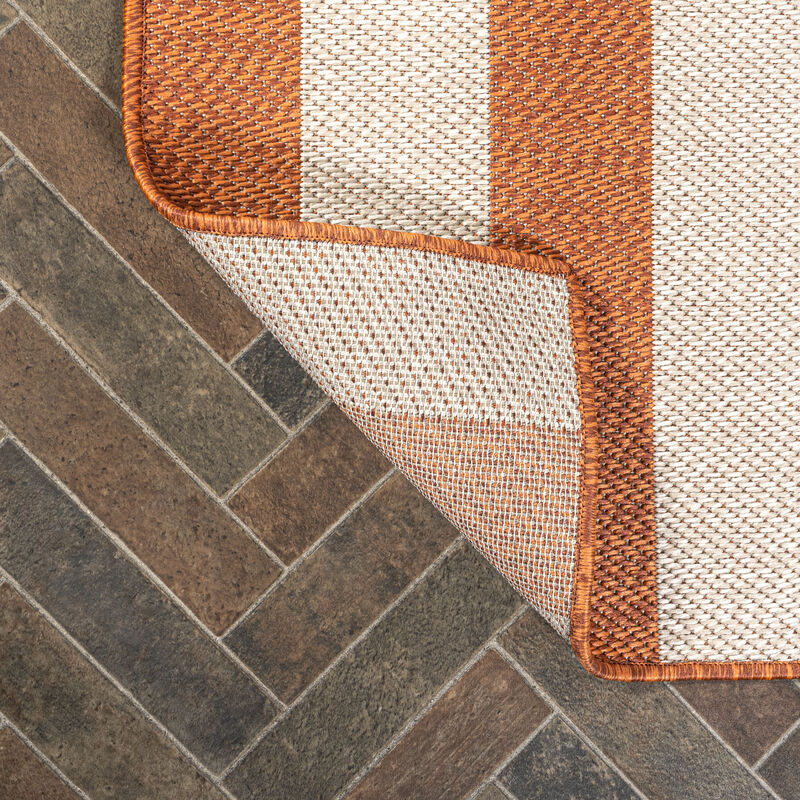 Negril Two Tone Wide Stripe Indoor/Outdoor Area Rug