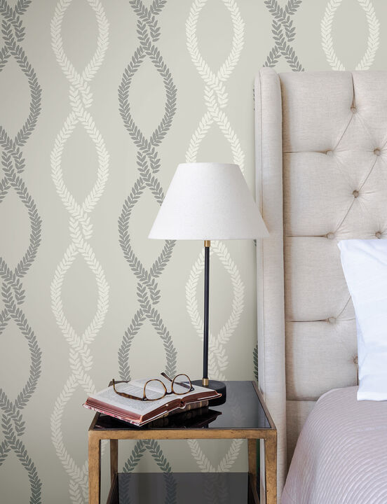 Laureate Grey Vine Trellis Wallpaper