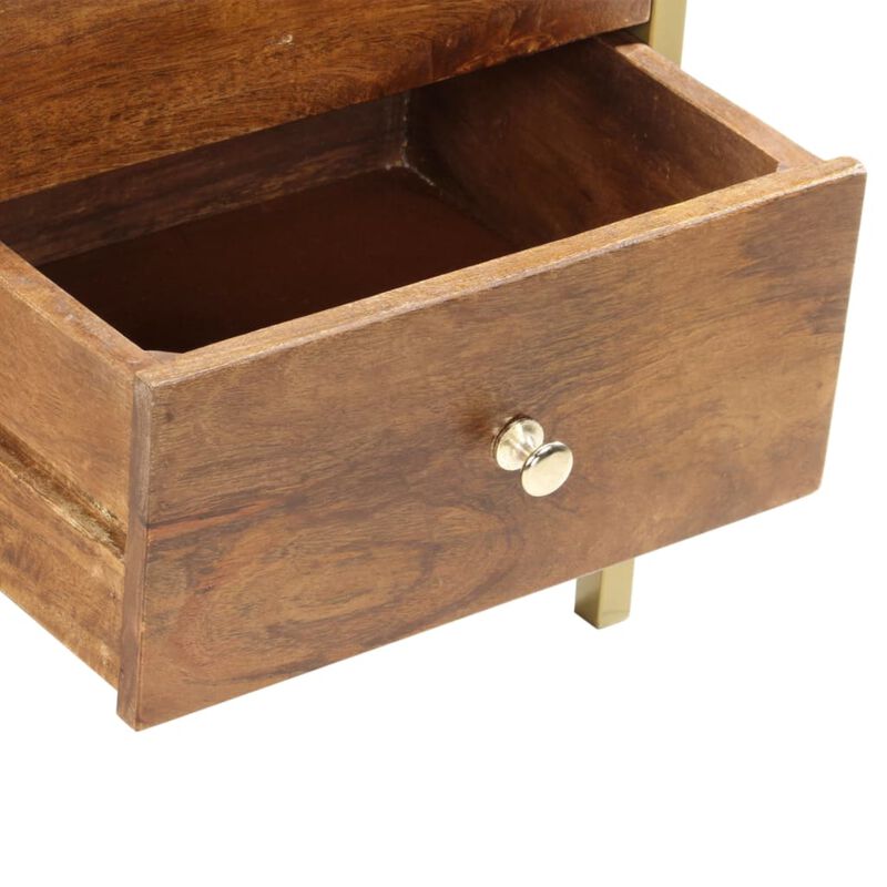 vidaXL Bedside Cabinet 15.7"x13.8"x19.7" Solid Mango Wood