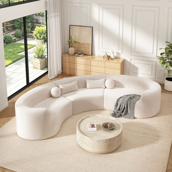 Merax Modular Sectional Sofa with Tool-Free Vacuum Compression, Chenille Fabric