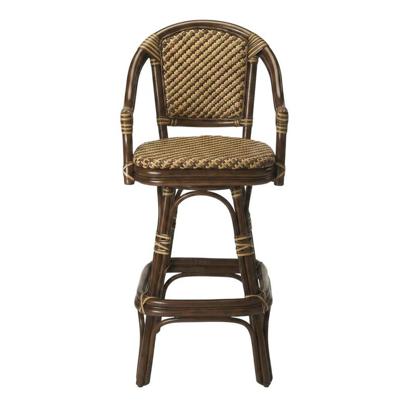 Starlight Canyon Home Rattan Bar Stool with Full Back, Transitional Counter Stool for Kitchen image number 0