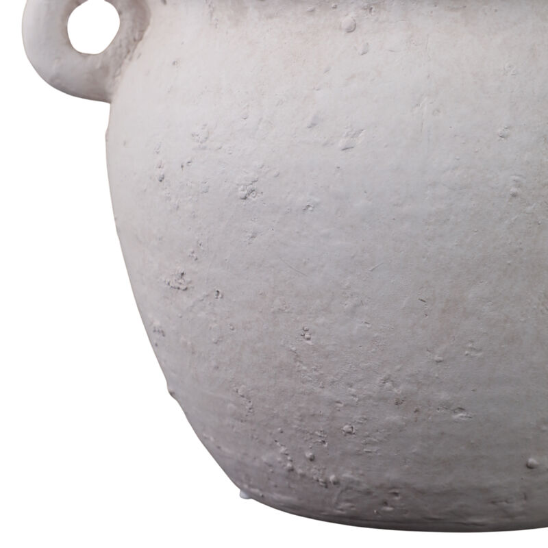 10" Textured Stoneware Jug Planter, White image number 4