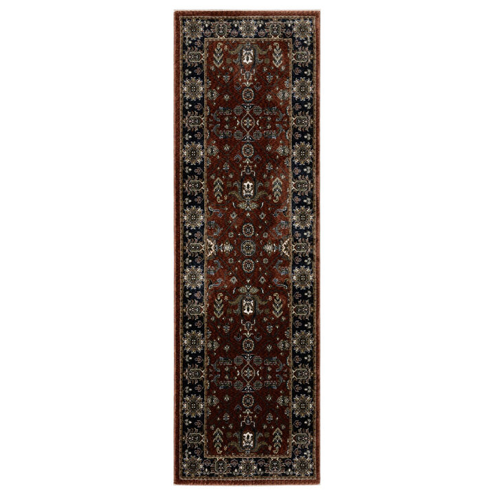 HomeRoots Oriental Runner Rug With Fringe