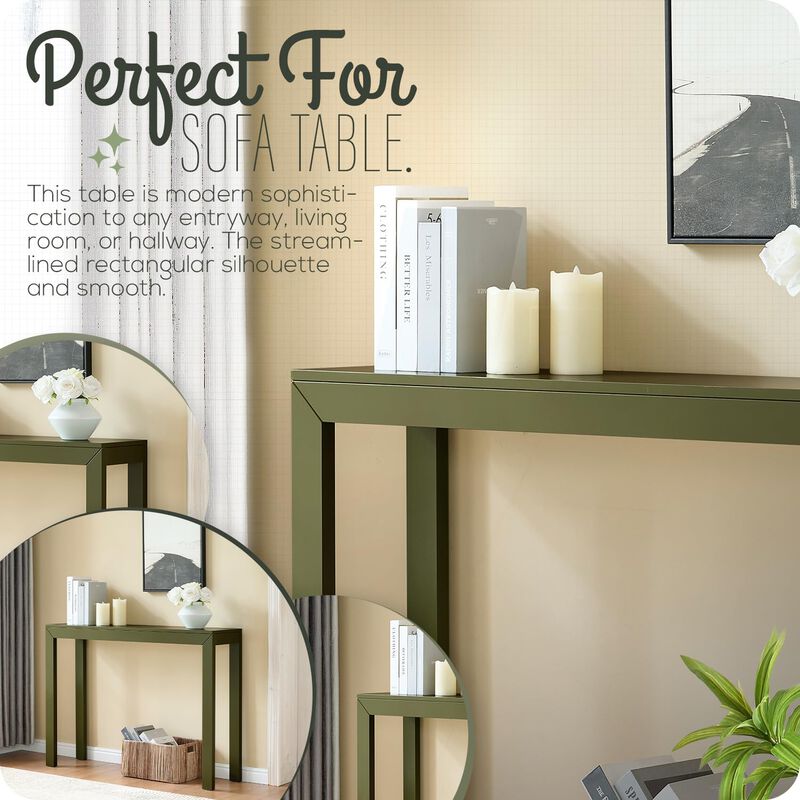 Kings Brand Furniture Russel Long Console Table - Minimalist and Slim Entryway Table for Decorative Displays, Sofa Table
