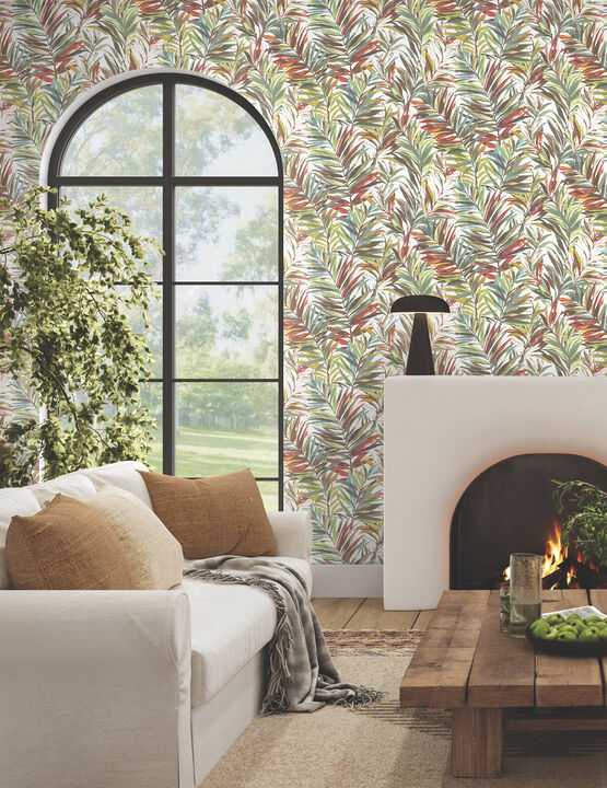 Swaying Palms Rouge & Mink Wallpaper (Set of 2)