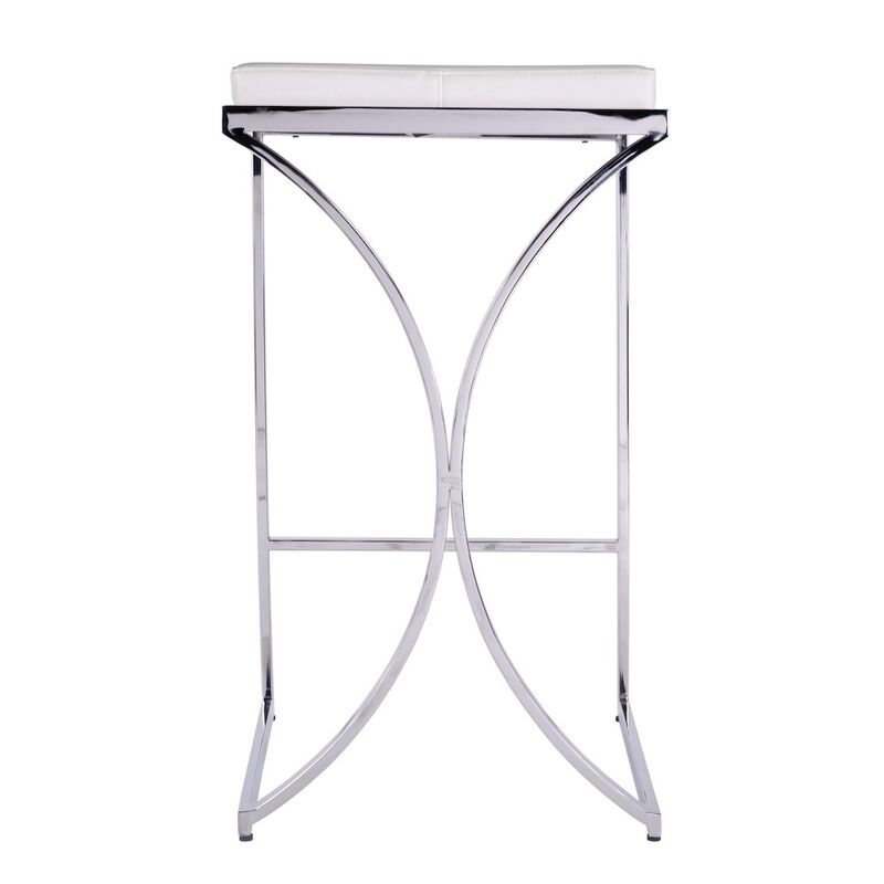 Butler Specialty Natalya 31 Leather Bar Stool, White