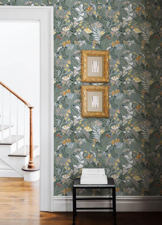 Brittsommar Slate Woodland Floral Wallpaper