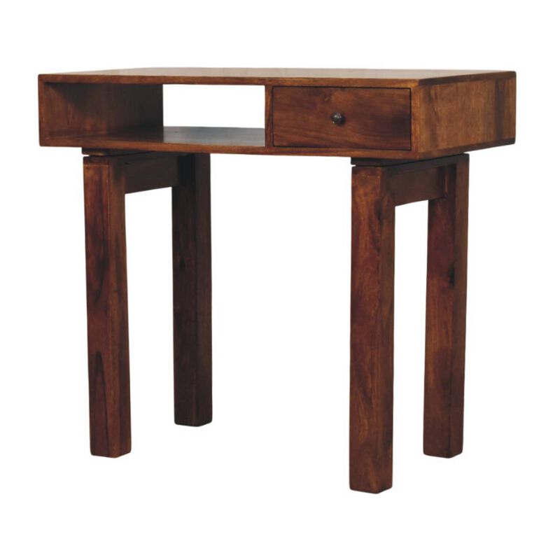Artisan Furniture Solid Wood Tula 1 Drawer Chestnut Writing Desk , Brown image number 0
