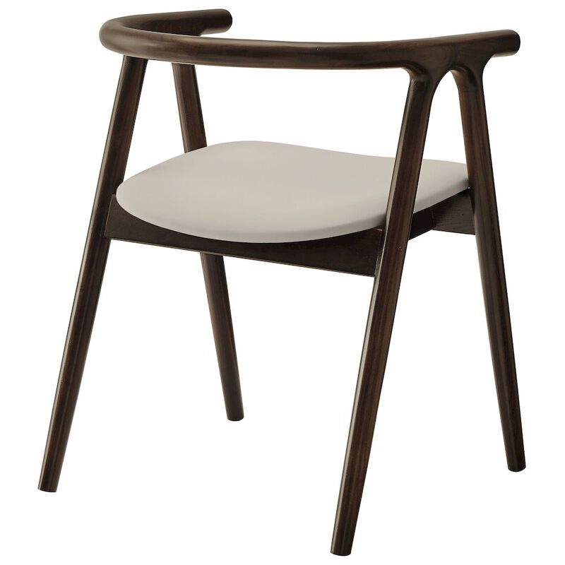 Modway Henry Solid Wood Curved Back Dining Chair in Black &ndash; Single Wood Dining Chair with Faux Leather Upholstered Seat &ndash; Modern Dining Room Armchair or Accent Chair image number 4