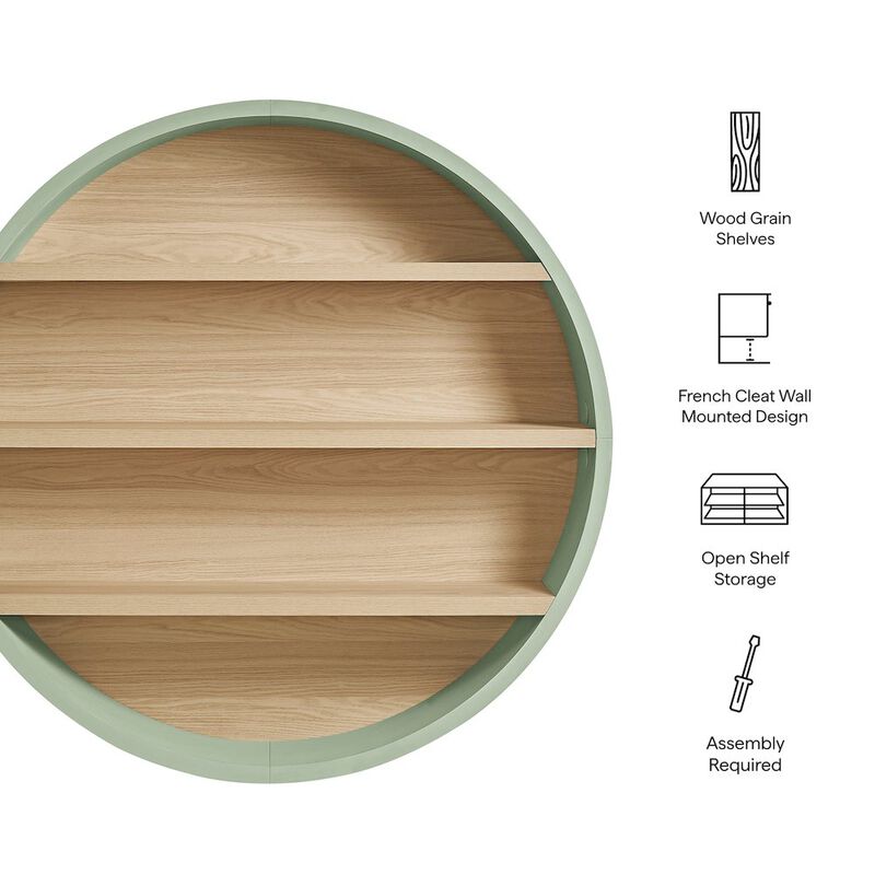 Romy 47" Round Wall Book Shelf image number 1