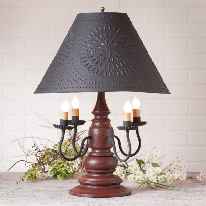Harrison Lamp In Americana Red With Shade