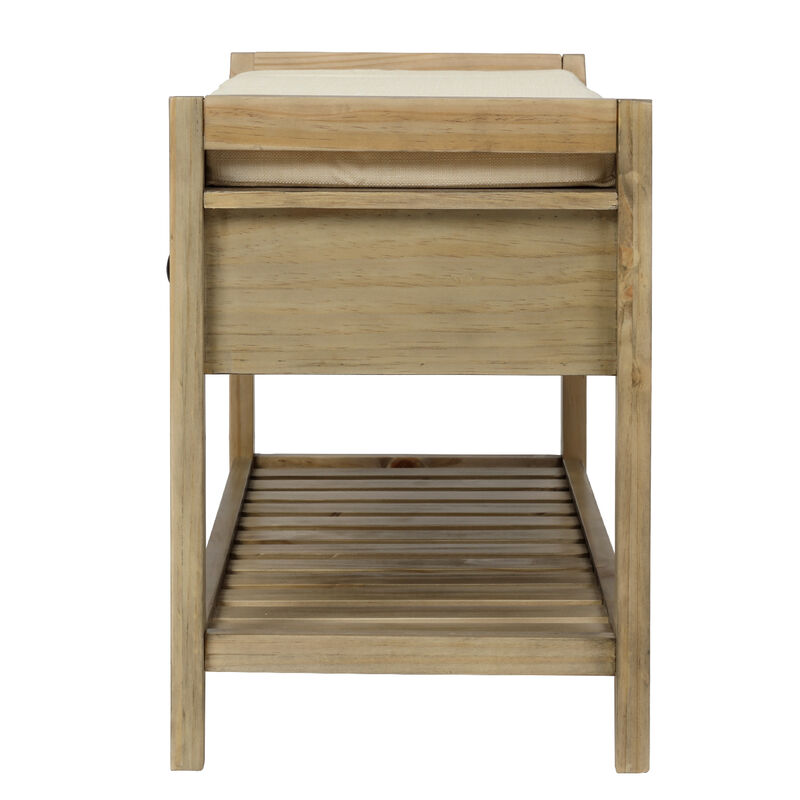 Streamdale Multipurpose Entryway Bench with Cushioned Seat and Drawers image number 7