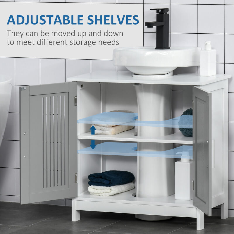 Bathroom Under Sink Cabinet Vanity Unit w/ Adjustable Storage Shelves
