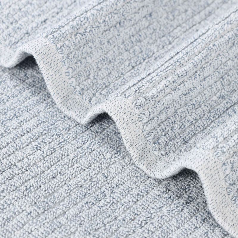 Soft and Absorbent Cotton Blend Bath Sheets, Ribbed Design, Set of 2 image number 4