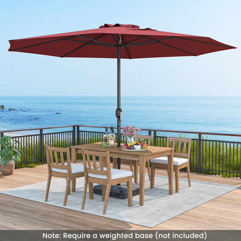 Patio Umbrella with Easy Crank Handle and 8 Sturdy Ribs for Durable Outdoor Shade