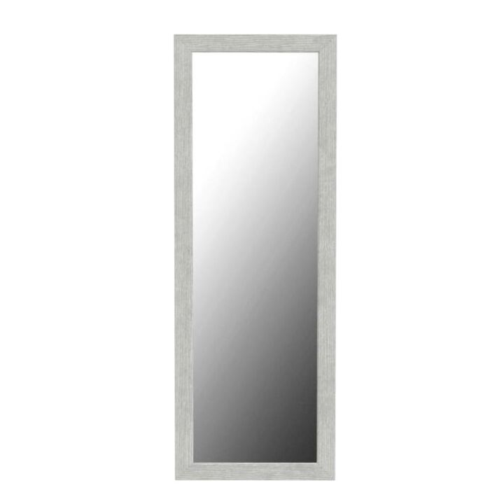 HomeRoots 64" White Solid Wood Freestanding Framed Standing Mirror