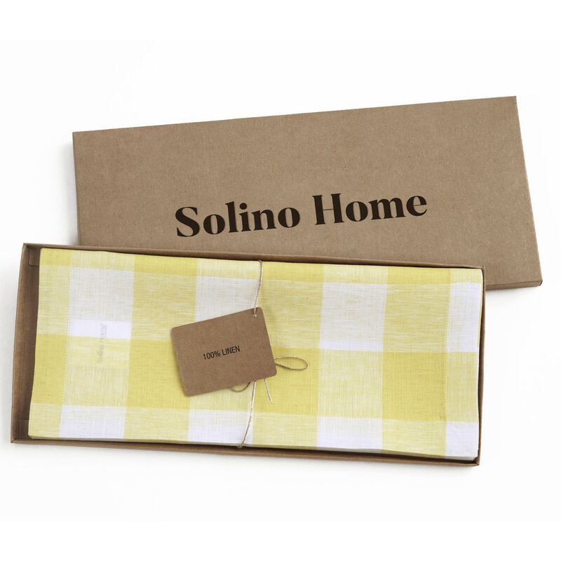 Solino Home 100% Pure Linen Table Runner - Buffalo Check