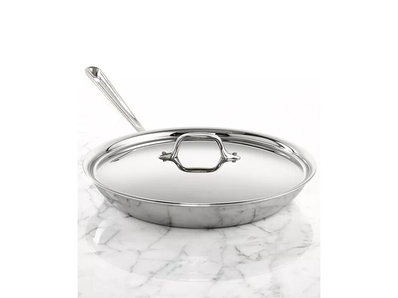 All-Clad Stainless Steel 12" Covered Fry Pan image number 0