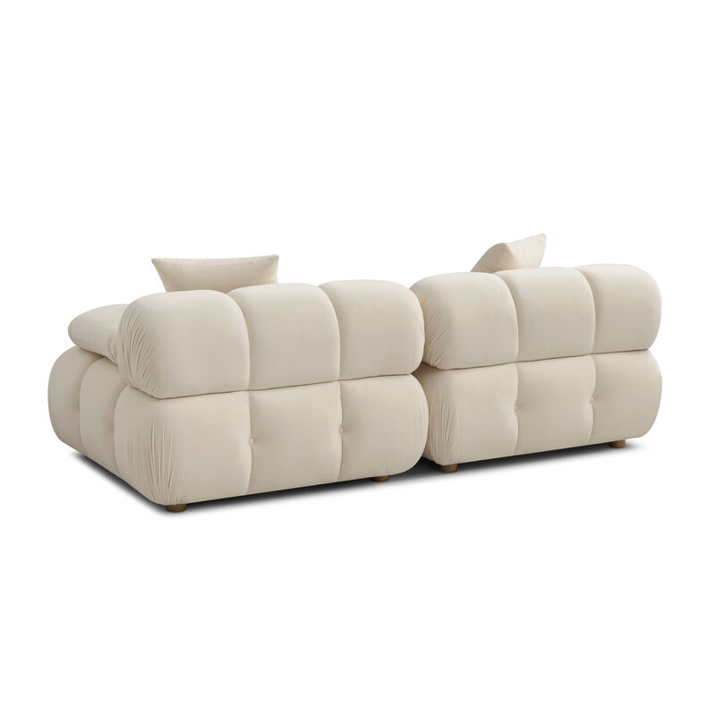 Calliope Cream Performance Velvet Modular Loveseat image number 2