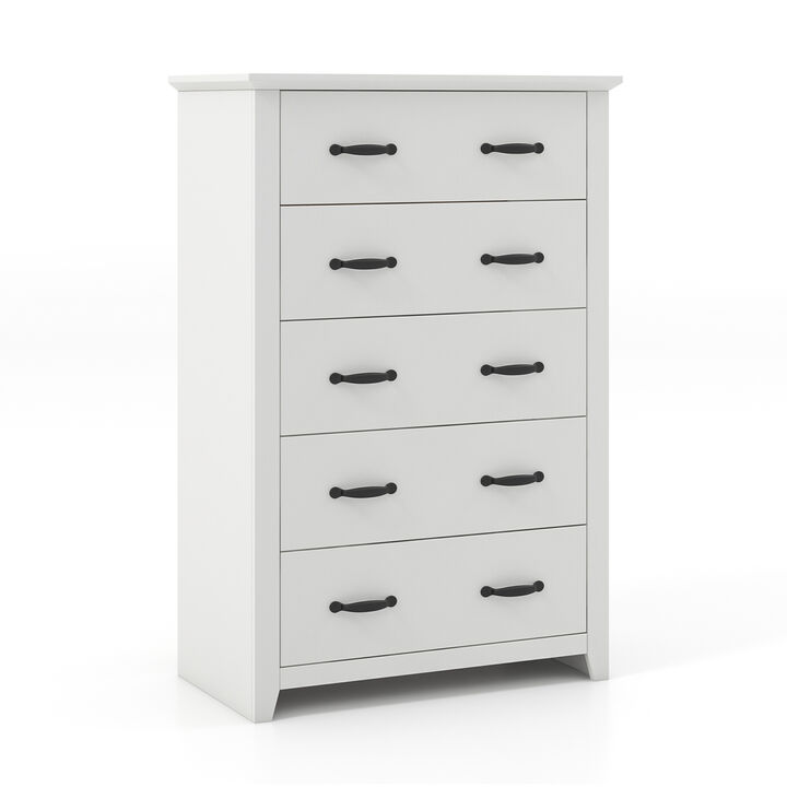 Storage Dresser with 5 Pull-Out Drawers for Bedroom or Living Room Organization