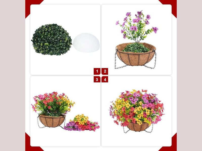 Artificial Hanging Eucalyptus Flowers UV Resistant Outdoor Garden Porch Decor image number 2