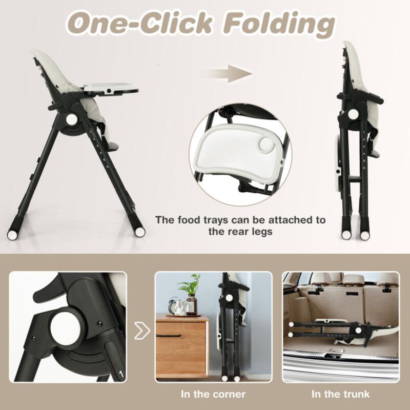 Hivvago 4-in-1 Baby High Chair with 6 Adjustable Heights