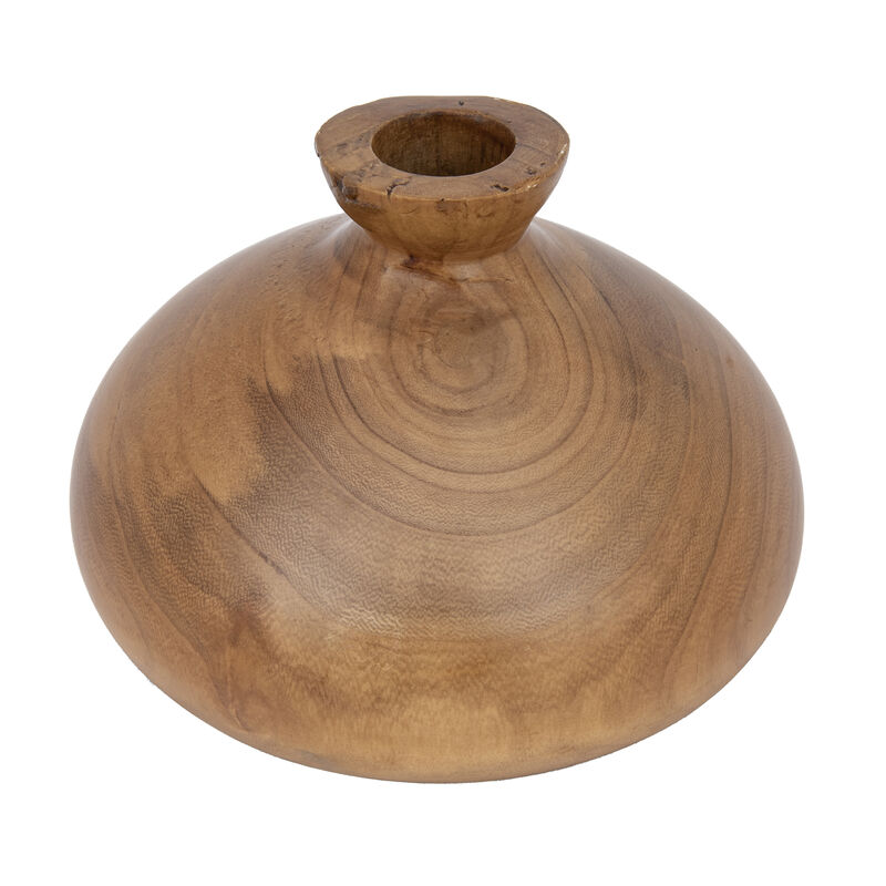 Decorative Paulownia Wood Vase, Walnut Finish image number 0