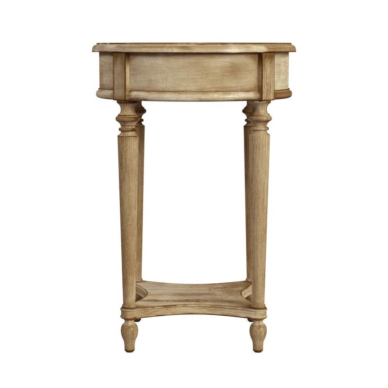 Butler Specialty Jules 1 Drawer Round End Table with Storage, Beige