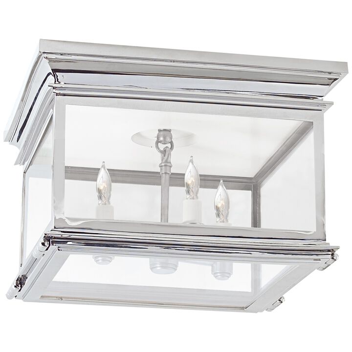 Club Large Square Flush Mount in Polished Nickel