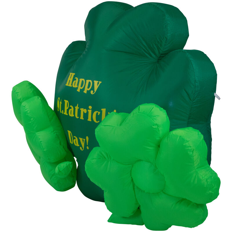 60" Inflatable Lighted Happy St. Patrick's Day Triple Shamrock Outdoor Decoration