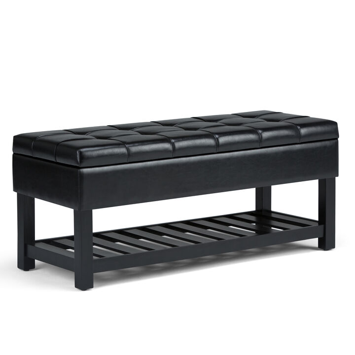 Simpli Home Saxon Storage Ottoman Bench