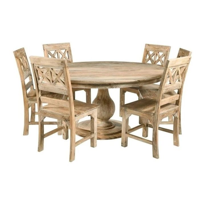 Jenna 60 Round Dining Table with 3 Sets of Chairs
