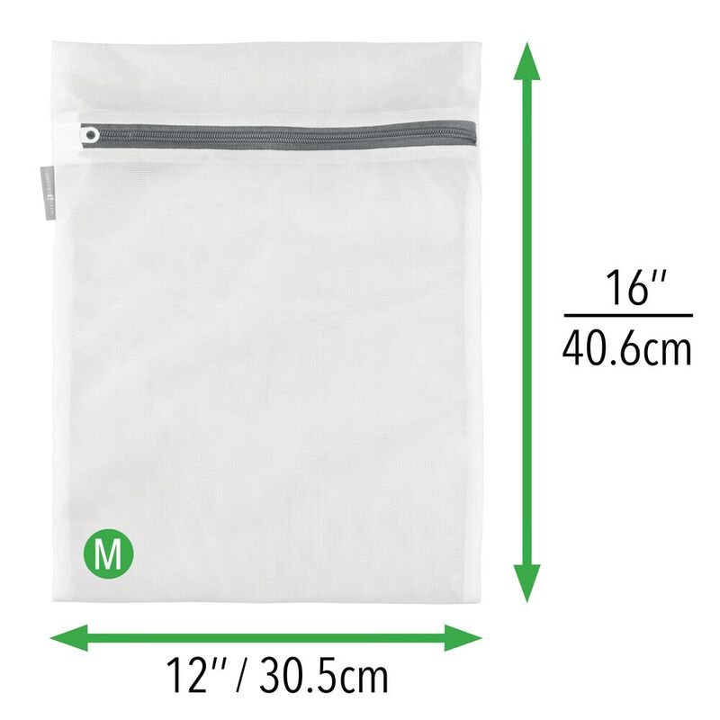 mDesign Laundry Mesh Fabric Wash Bag, Zipper Closure image number 5