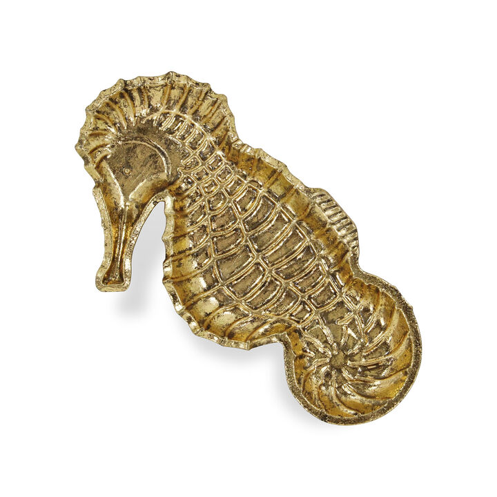 Cheungs Home Decorative Ceili Golden Cast Iron Sea Horse Tray