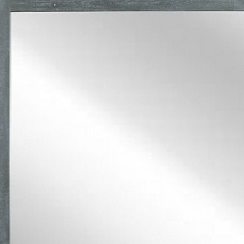 HomeRoots 40" Dark Gray Solid Wood Framed Accent Mirror image number 2