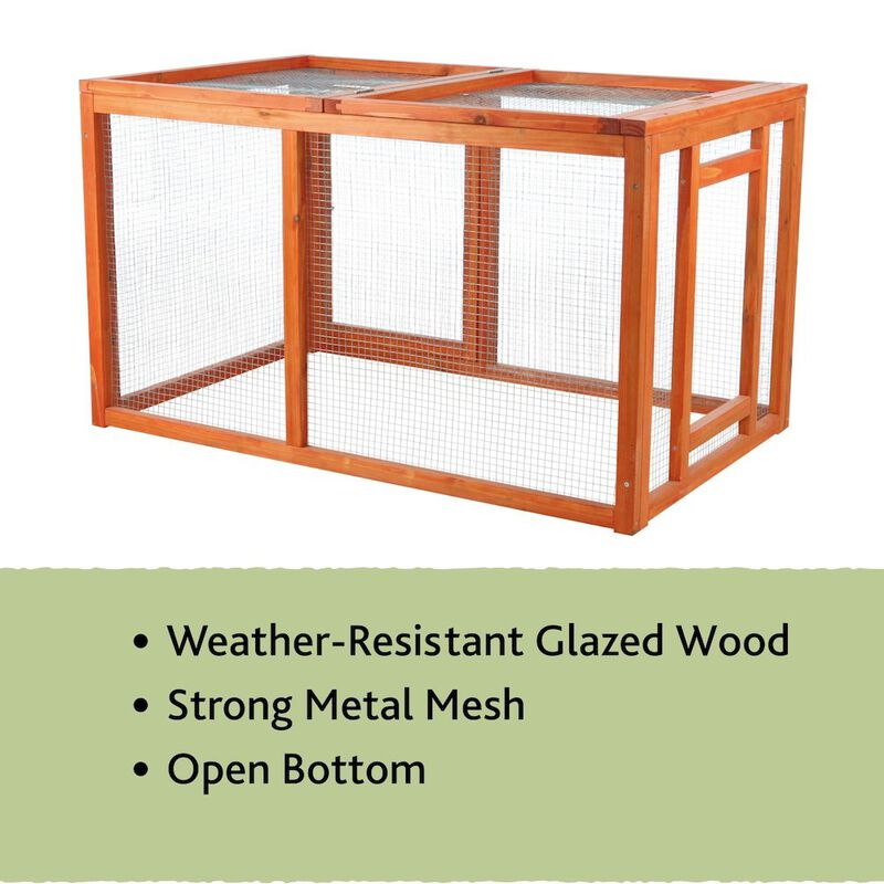 TRIXIE Weatherproof Outdoor Wood & Wire Chicken Run Extension for Chicken Coops, Brown image number 5