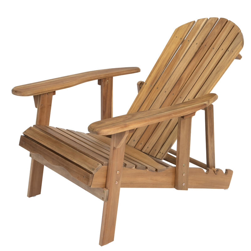 Merax Acacia Wood Folding Adirondack Chair image number 3