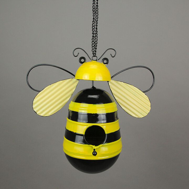 Metal Bumble Bee Decorative Novelty Hanging Birdhouse Home Garden Patio Decor