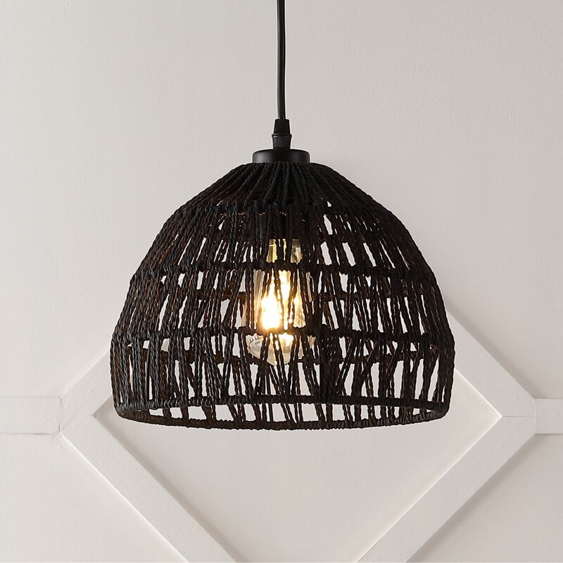 Campana 1-Light Bohemian Modern Woven Rope/Iron LED Pendant
