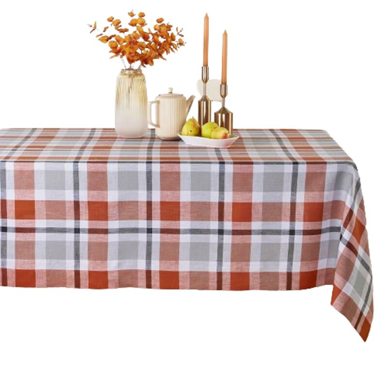 Solino Home 100% Pure Linen Tablecloth - Fall Buffalo Check