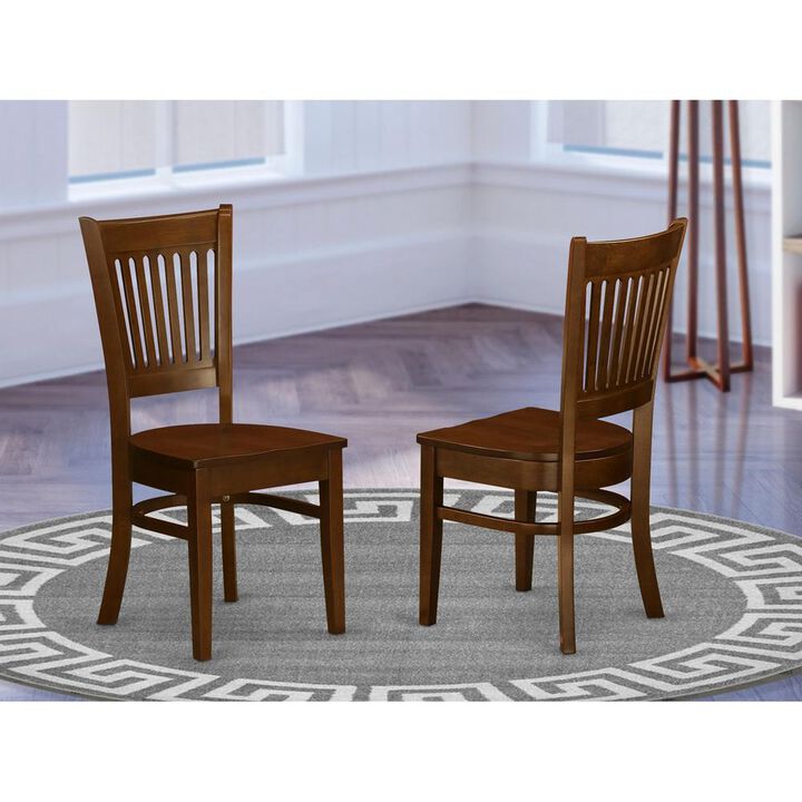 Vancouver Wood Seat Dining Chairs in Espresso Finish, Set of 2