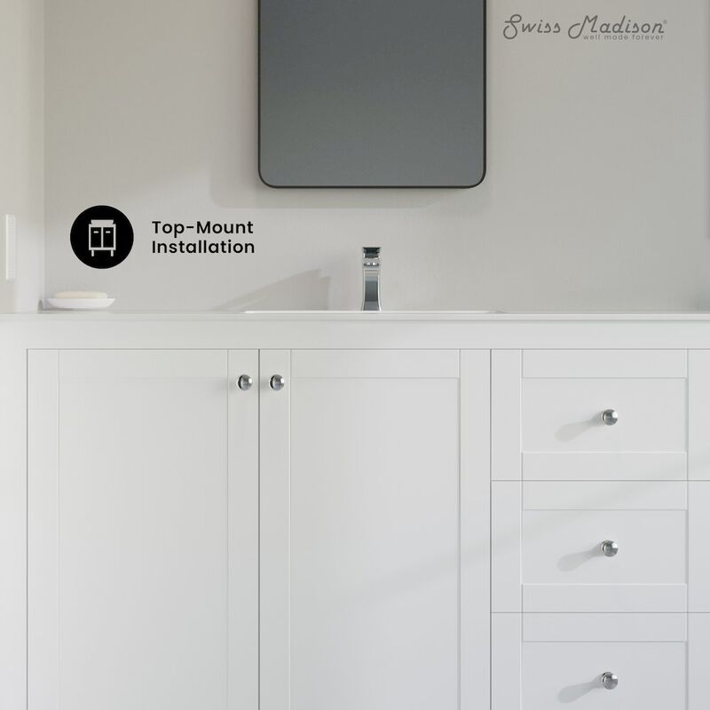 48" Vanity Sink Top in Glossy White image number 7