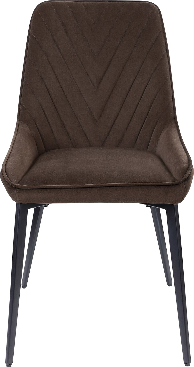 Lucia Metal Leg Upholstered Dining Chair in Penny  Velvet and Gunmetal - Set of 2