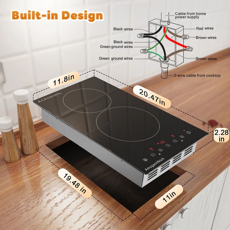 Electric Cooktop 12 inches 2-Burner Built-In image number 4
