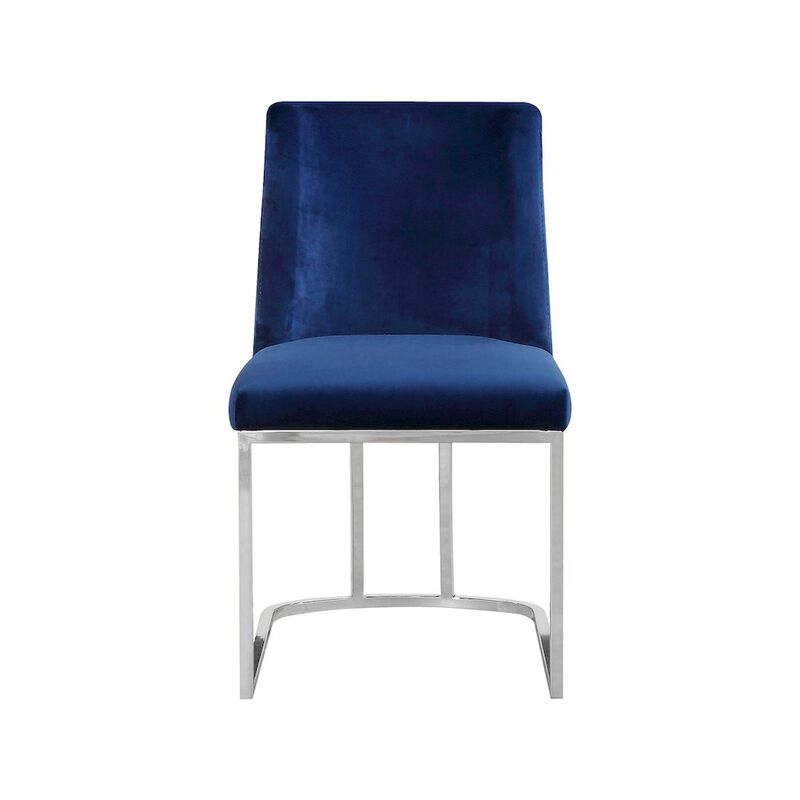 Meridian Furniture Heidi Navy Velvet Dining Chair, Set of 2
